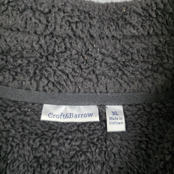 Croft & Barrow Black White Fair Isle Sherpa Fleece Vest WXL Oversized - Picture 4 of 10